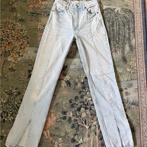 Abercrombie & Fitch Light Blue The '90s Straight Ultra High Rise